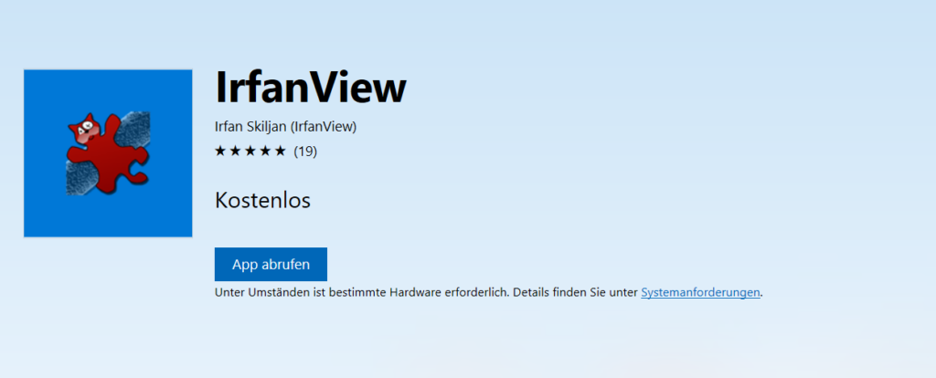 IrfanView: Neu im Store von Windows 10