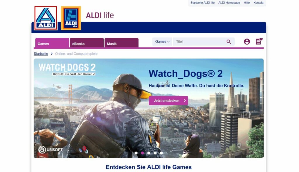 Aldi Gaming Portal: Aldi life Games gestern gestartet