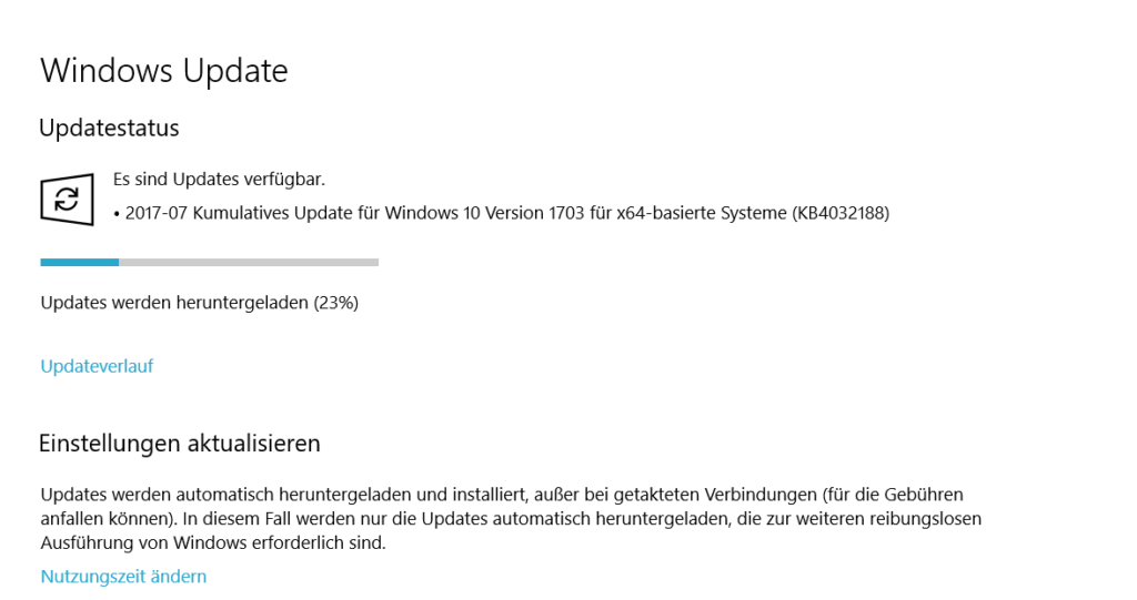 Kumulatives Update Windows 10 Build 15063.502