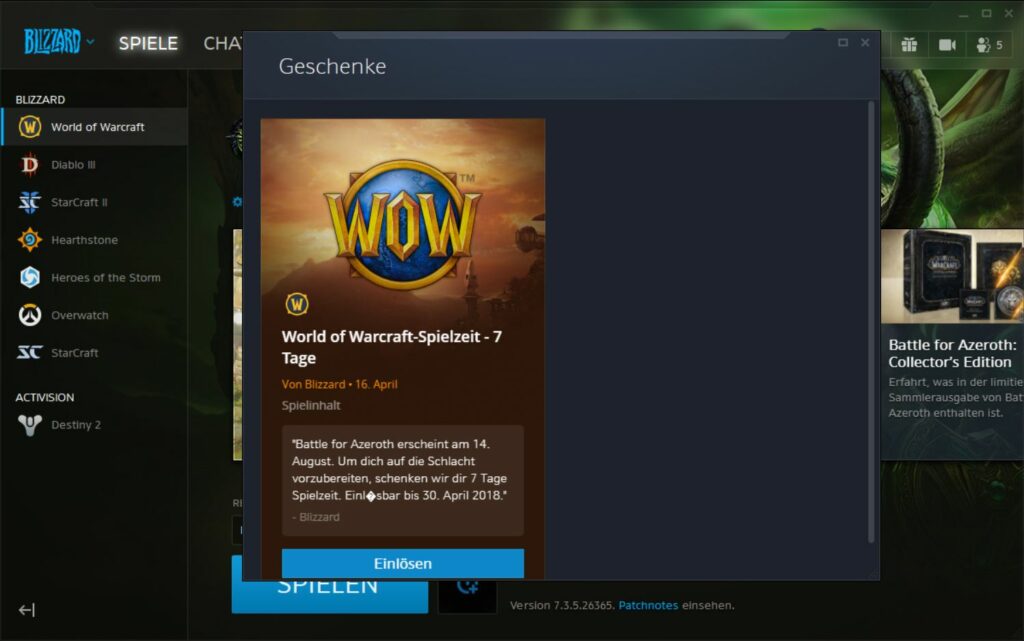 World of Warcraft: Blizzard verschenkt 7 Tage Spielzeit an ehemalige Abonnenten