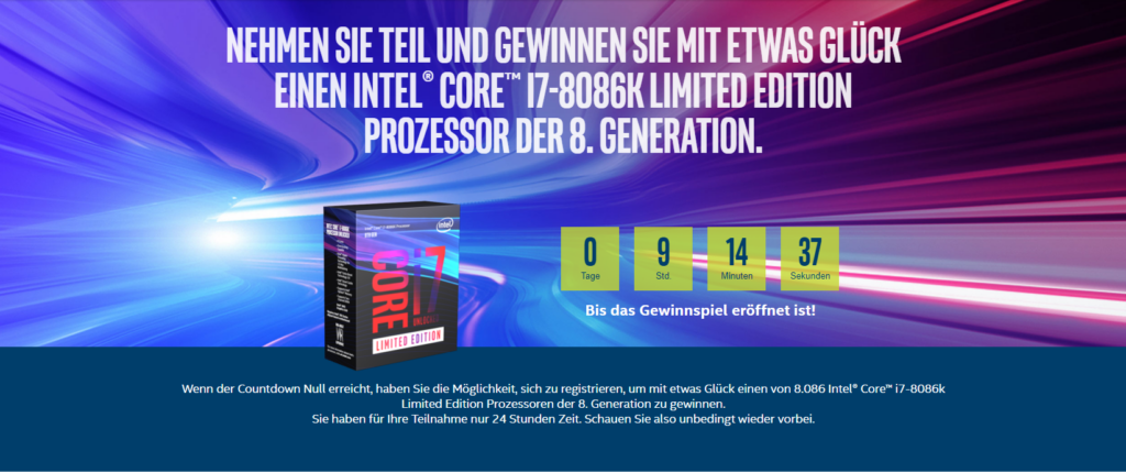 Intel verlost einen Core i7-8086k Limited Edition Prozessor