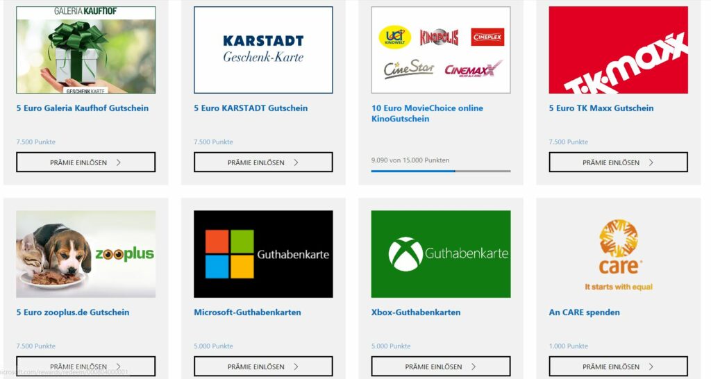 Neue Microsoft Rewards Prämien: Deutschland Juni 2018