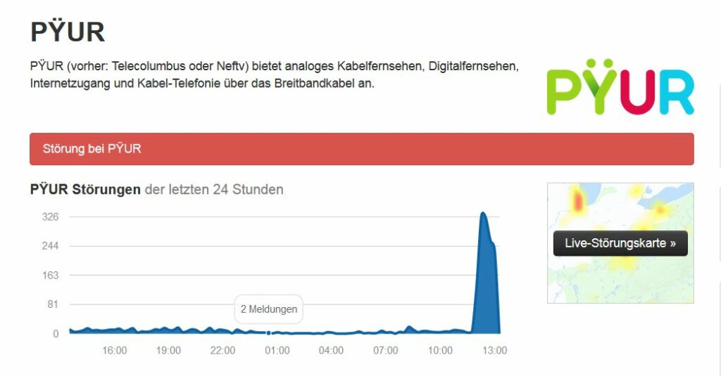 Aktuelle Störung: PŸUR (Telecolumbus, Primacom) Komplettausfall in Dresden - Update 8. August