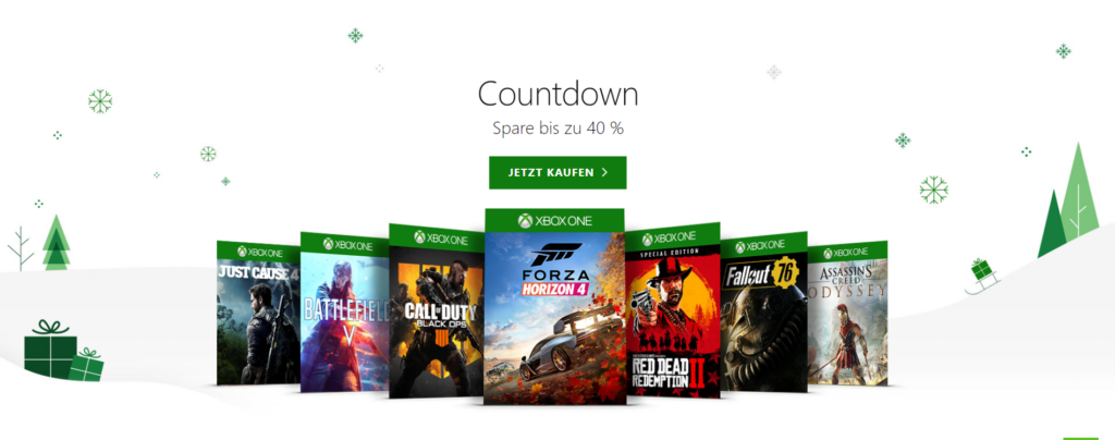 Xbox Countdown Sale im Microsoft Store