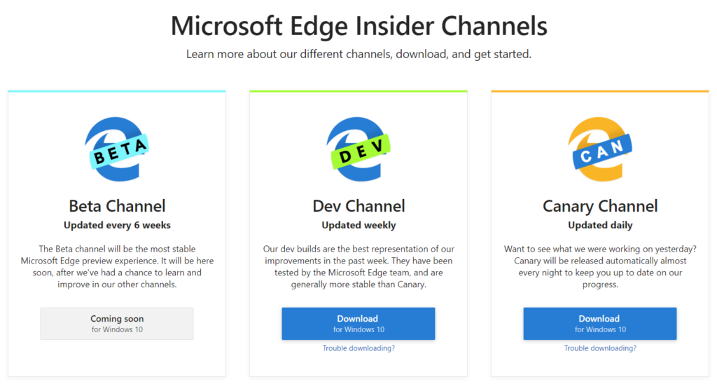 Microsoft Edge mit Chromium steht zum testen bereit