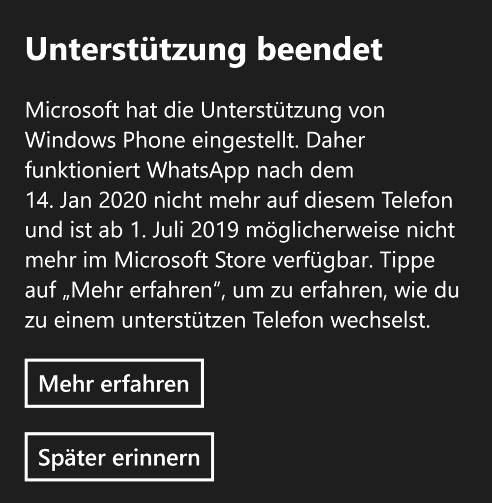 WhatsApp: Noch 10 Tage für Windows 10 Mobile und Windows Phone 8.1
