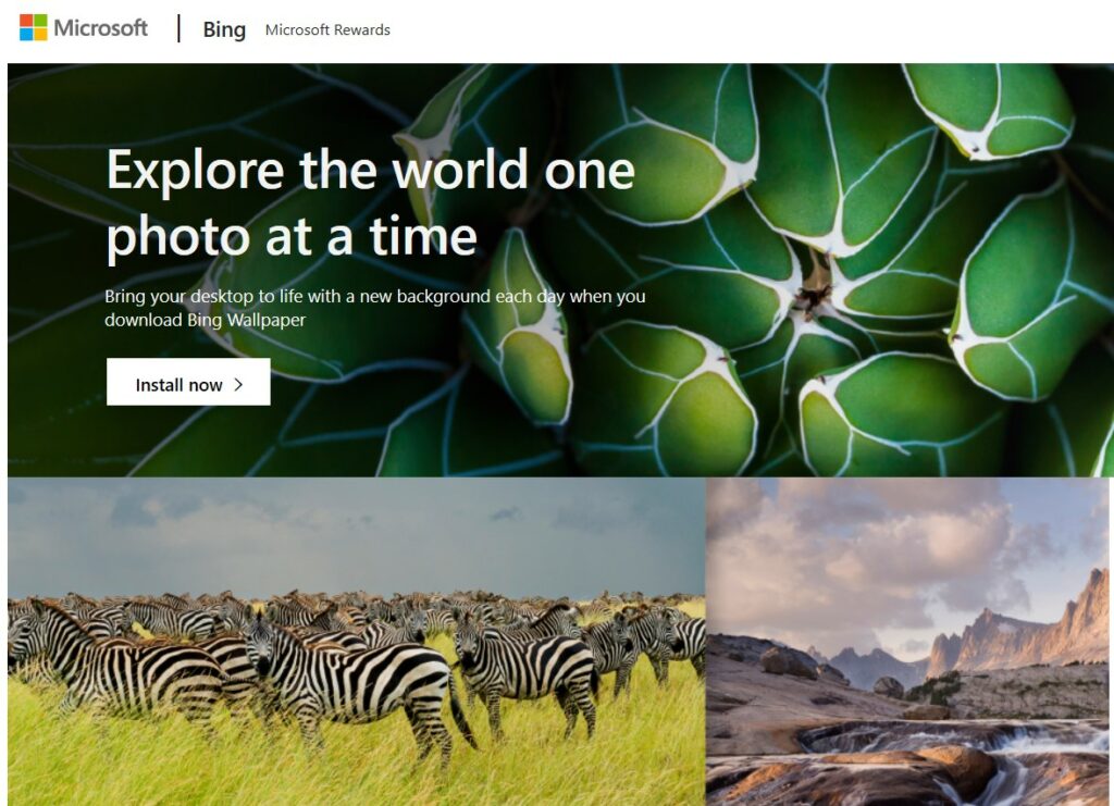 Bing Wallpaper des Tages direkt auf dem Desktop anzeigen lassen