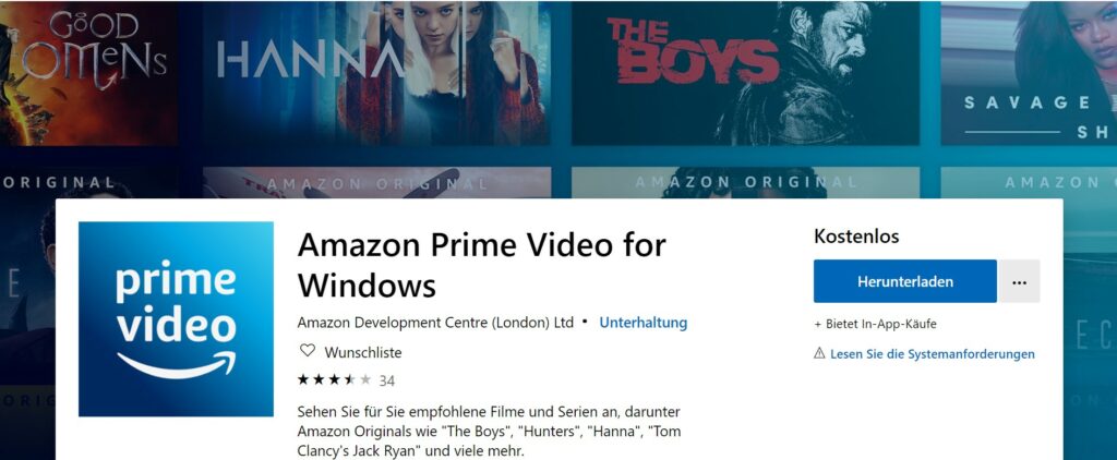 Neu im Store: Amazon Prime Video for Windows