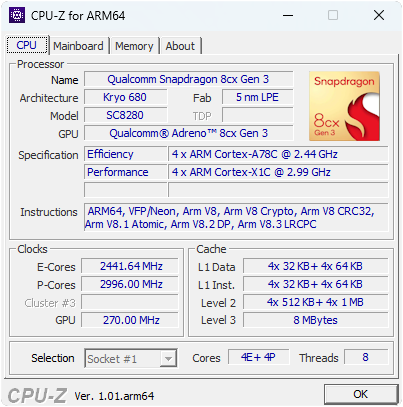 CPU-Z für Windows 11 ARM64 verfügbar